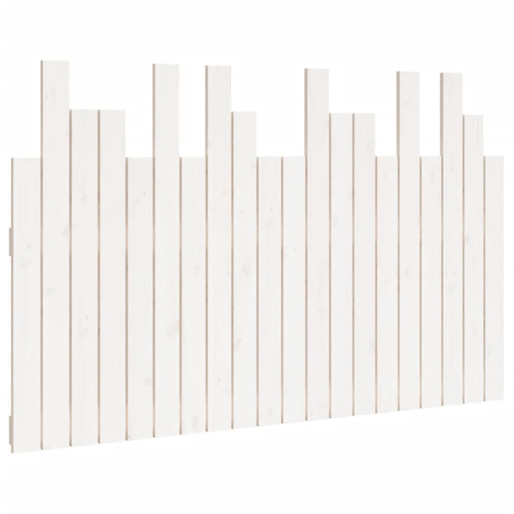 vidaXL Tăblie de pat pentru perete, alb, 127,5x3x80 cm, lemn masiv pin