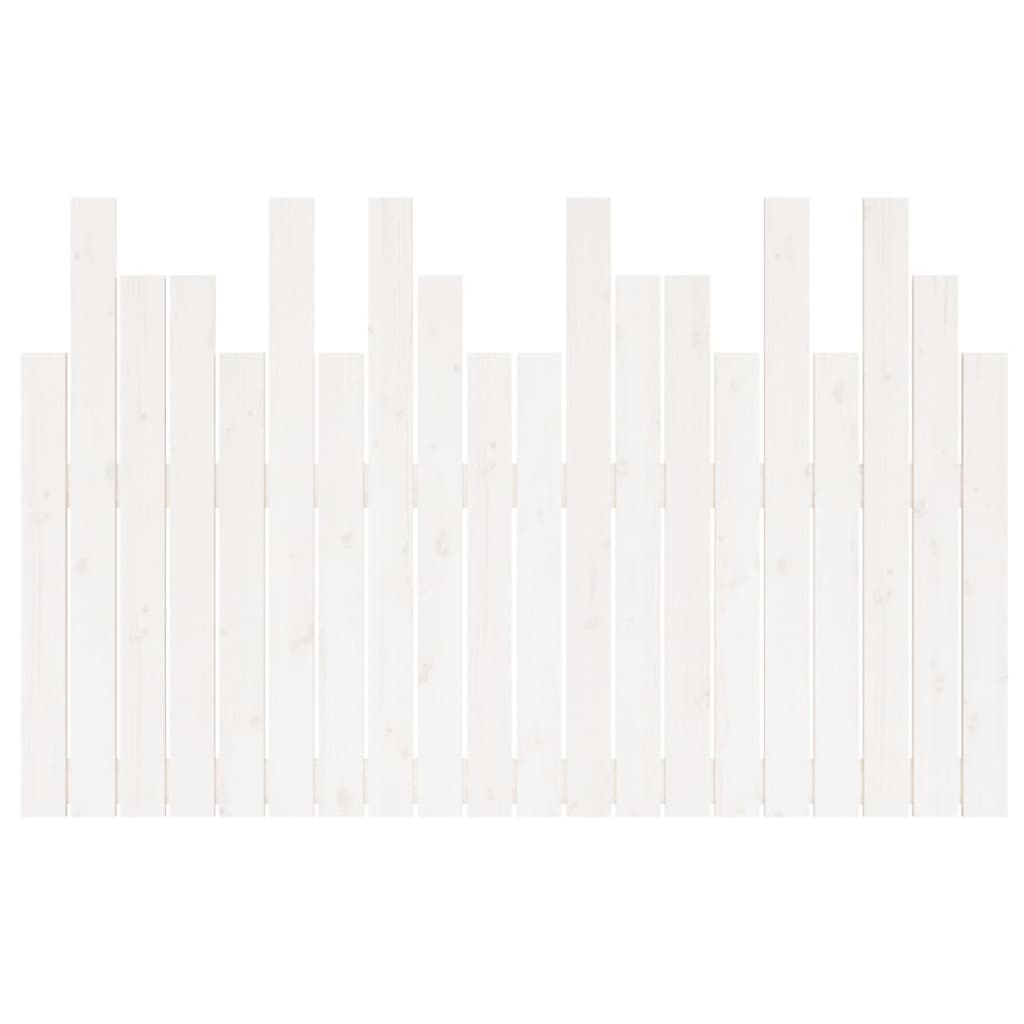 vidaXL Tăblie de pat pentru perete, alb, 127,5x3x80 cm, lemn masiv pin