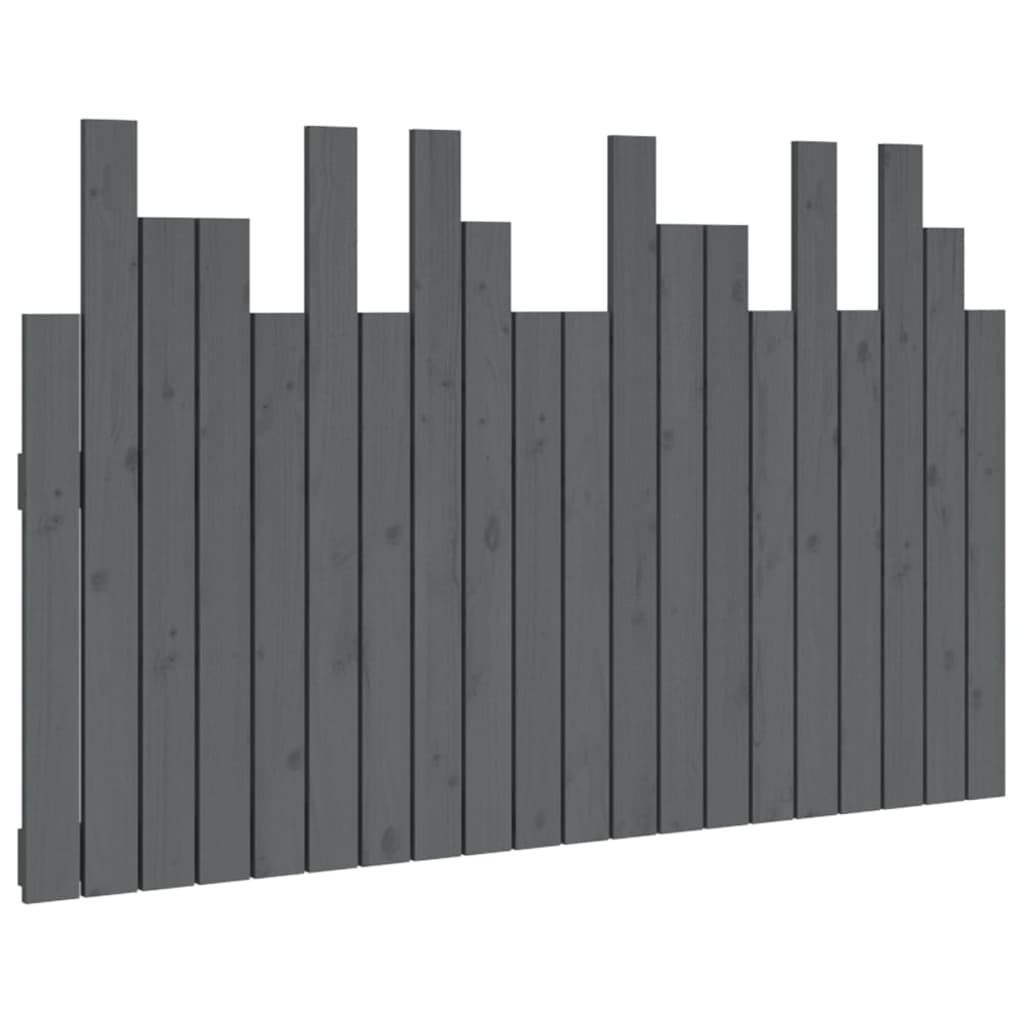 vidaXL Tăblie de pat pentru perete, gri, 127,5x3x80 cm, lemn masiv pin