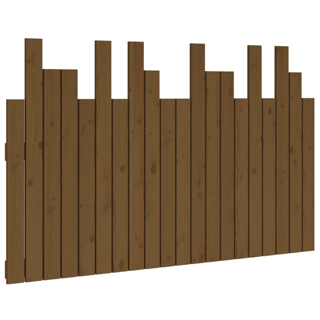 vidaXL Tăblie de pat pentru perete, maro miere, 127,5x3x80 cm lemn pin