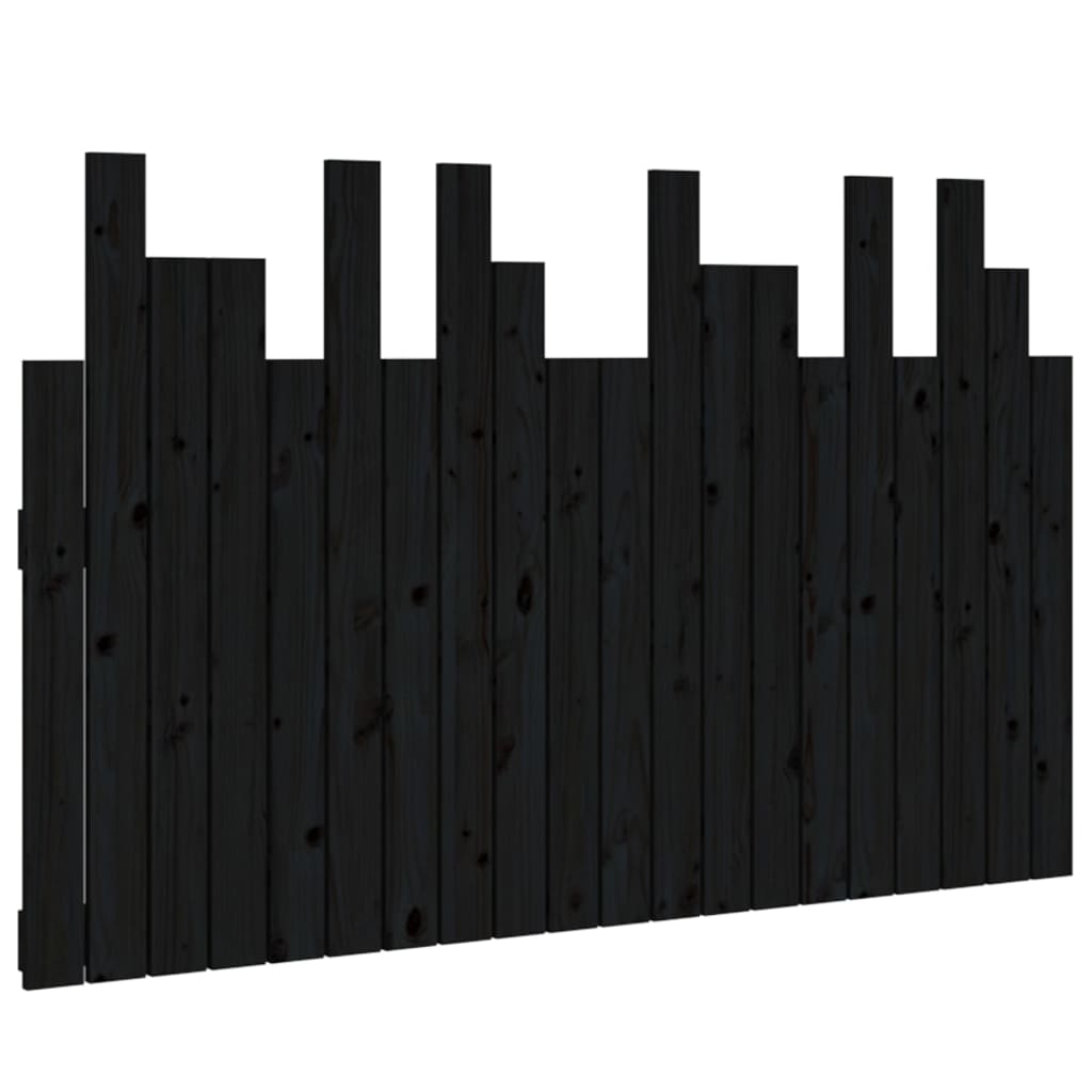 vidaXL Tăblie de pat pentru perete, negru 127,5x3x80 cm lemn masiv pin vidaXL Tăblie de pat pentru perete, negru 127,5x3x80 cm lemn masiv pin