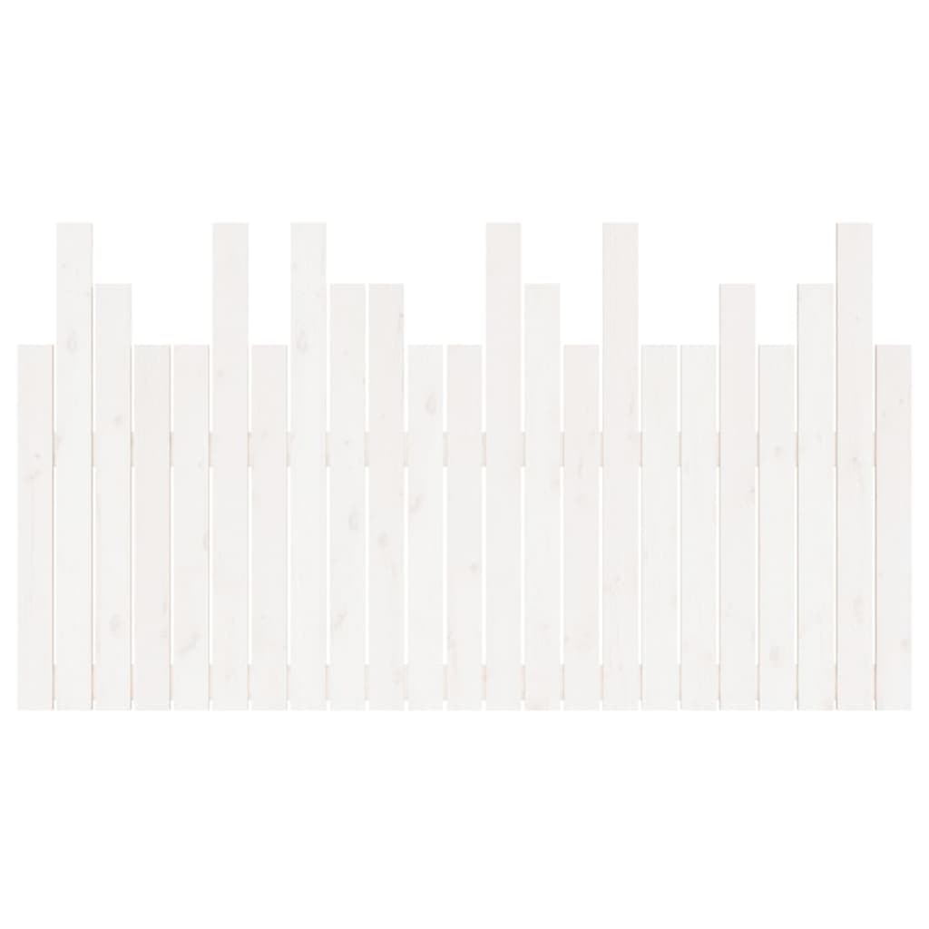 vidaXL Tăblie de pat pentru perete, alb, 146,5x3x80 cm, lemn masiv pin