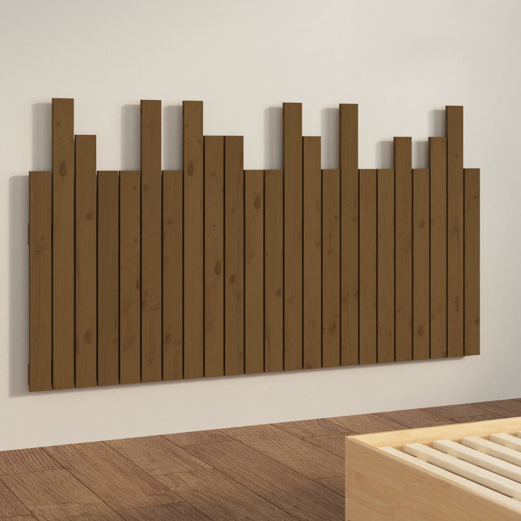 vidaXL Tăblie de pat de perete maro miere 146,5x3x80 cm lemn masiv pin