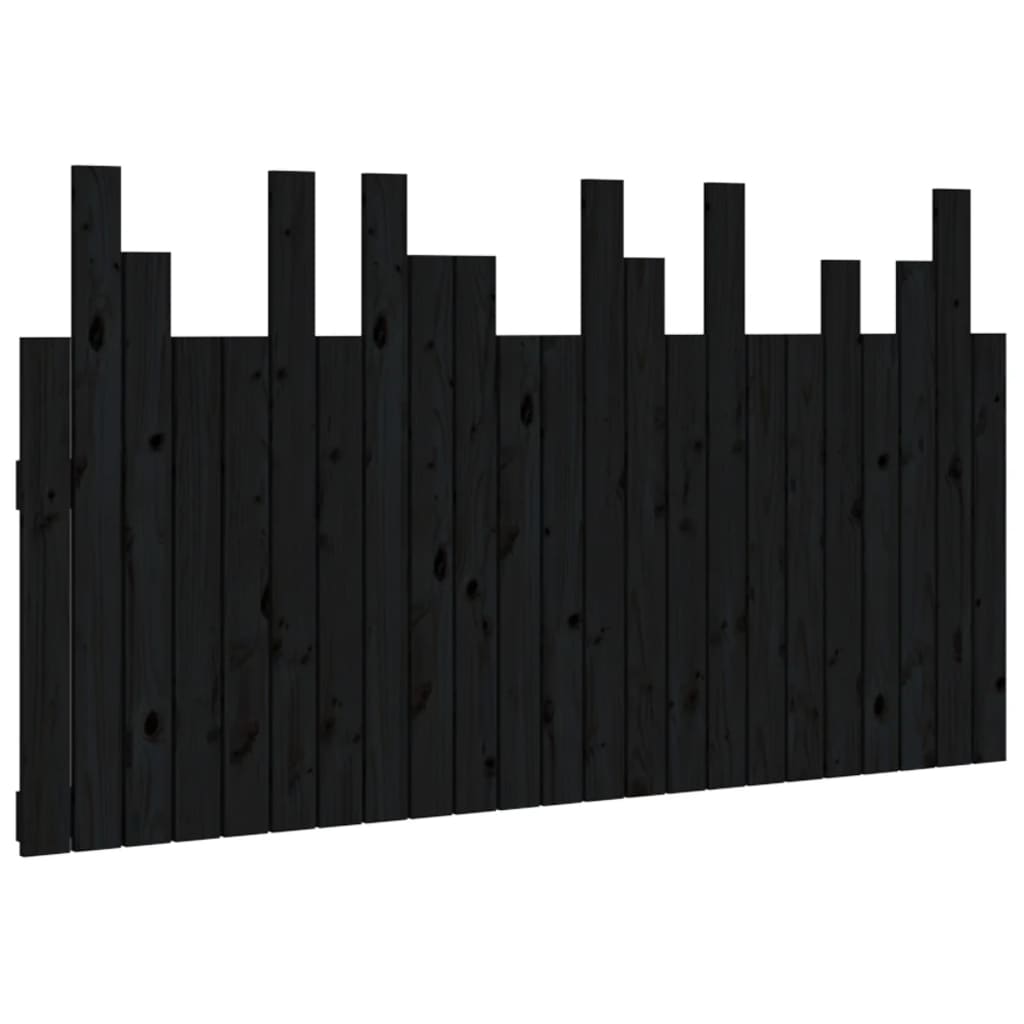 vidaXL Tăblie de pat pentru perete, negru 146,5x3x80 cm lemn masiv pin vidaXL Tăblie de pat pentru perete, negru 146,5x3x80 cm lemn masiv pin
