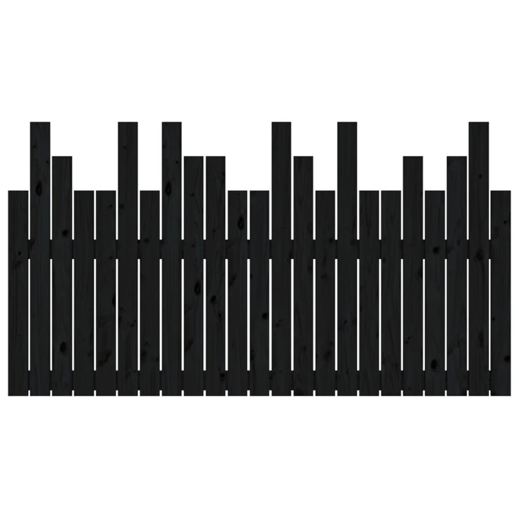 vidaXL Tăblie de pat pentru perete, negru 146,5x3x80 cm lemn masiv pin vidaXL Tăblie de pat pentru perete, negru 146,5x3x80 cm lemn masiv pin