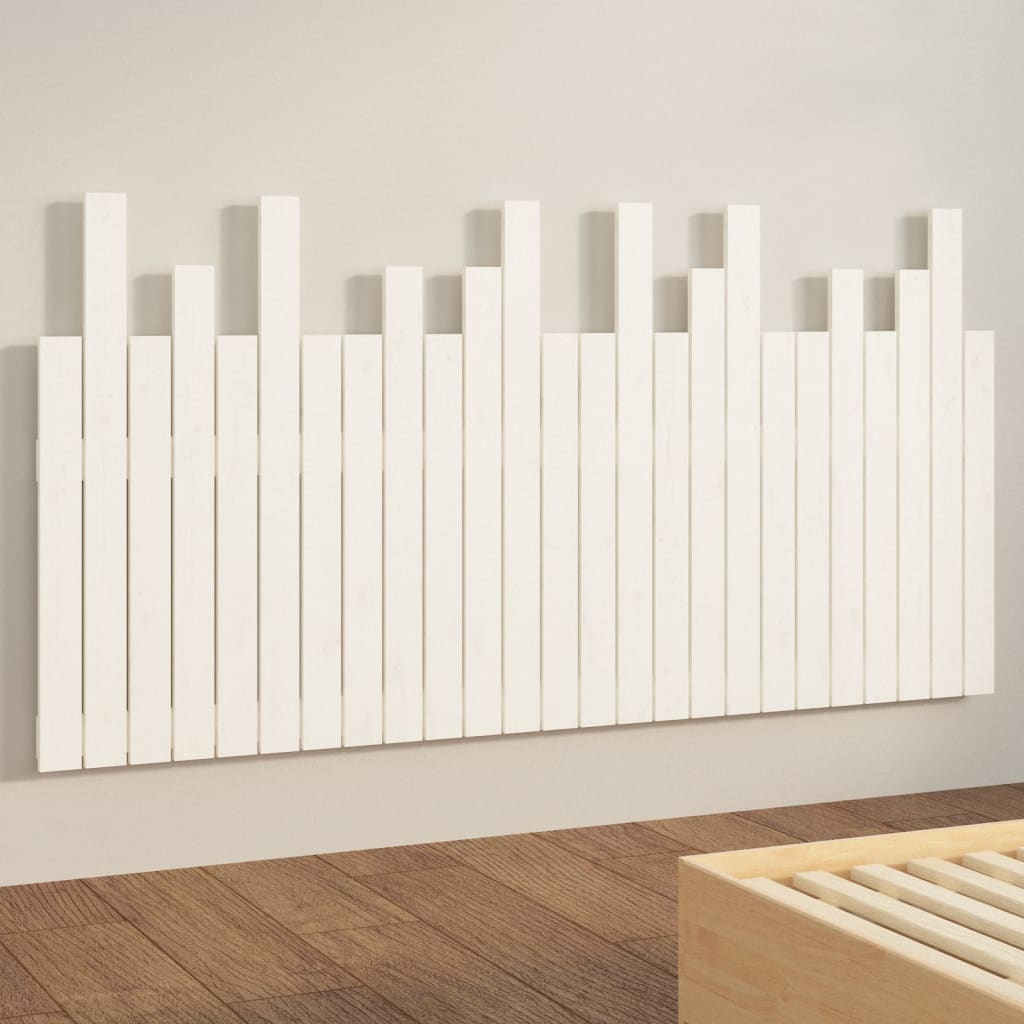 vidaXL Tăblie de pat pentru perete, alb, 159,5x3x80 cm lemn masiv pin