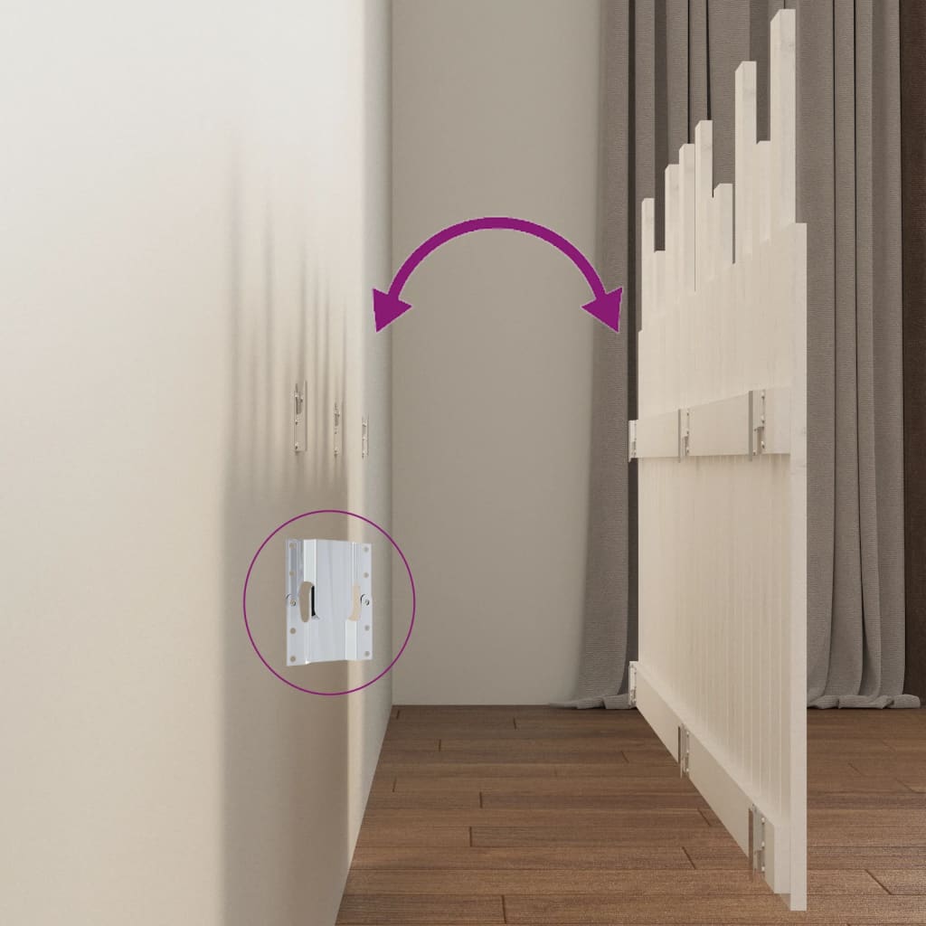 vidaXL Tăblie de pat pentru perete, alb, 159,5x3x80 cm lemn masiv pin