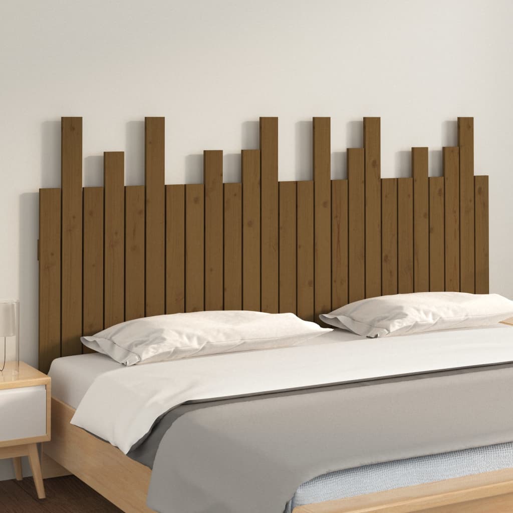 vidaXL Tăblie de pat pentru perete, maro miere, 159,5x3x80 cm lemn pin