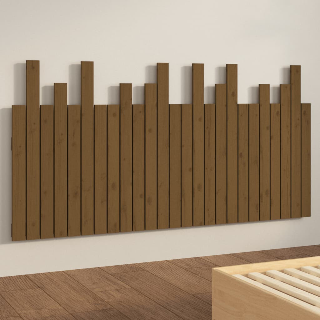 vidaXL Tăblie de pat pentru perete, maro miere, 159,5x3x80 cm lemn pin