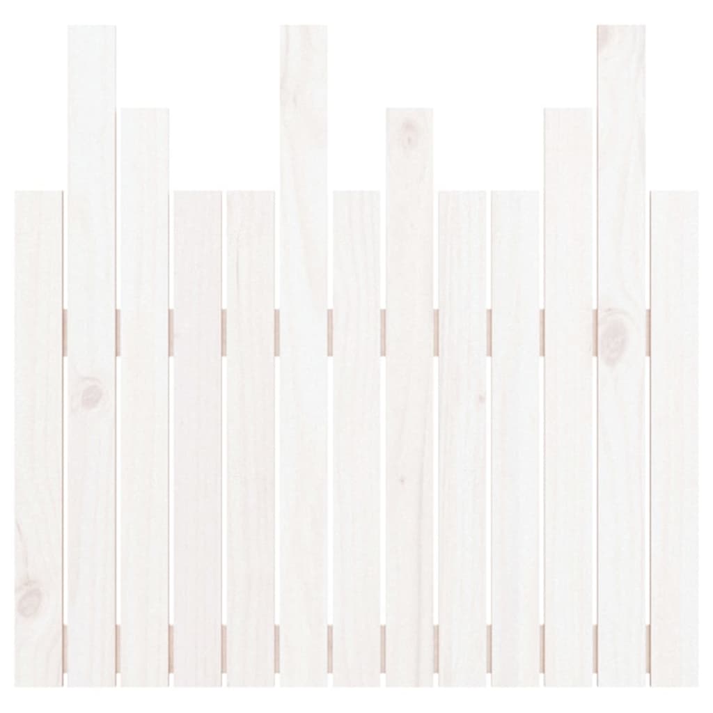 vidaXL Tăblie de pat pentru perete, alb, 82,5x3x80 cm, lemn masiv pin