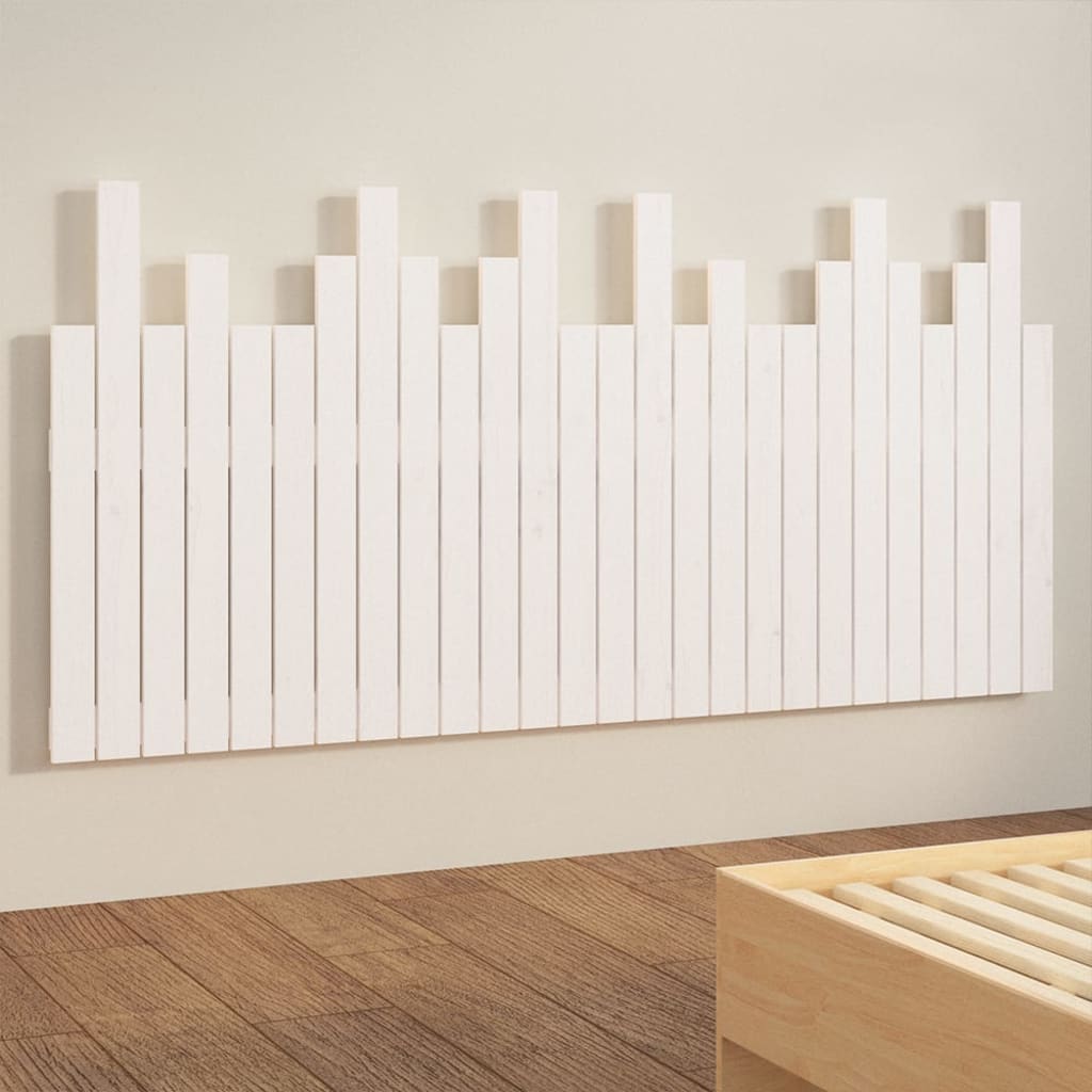 vidaXL Tăblie de pat pentru perete, alb, 166x3x80 cm, lemn masiv pin