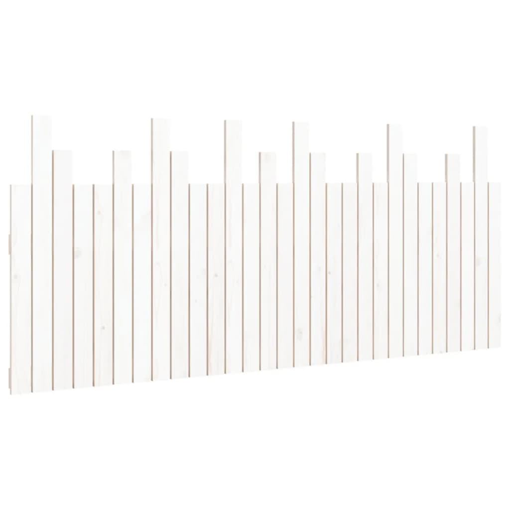 vidaXL Tăblie de pat pentru perete, alb, 185x3x80 cm, lemn masiv pin