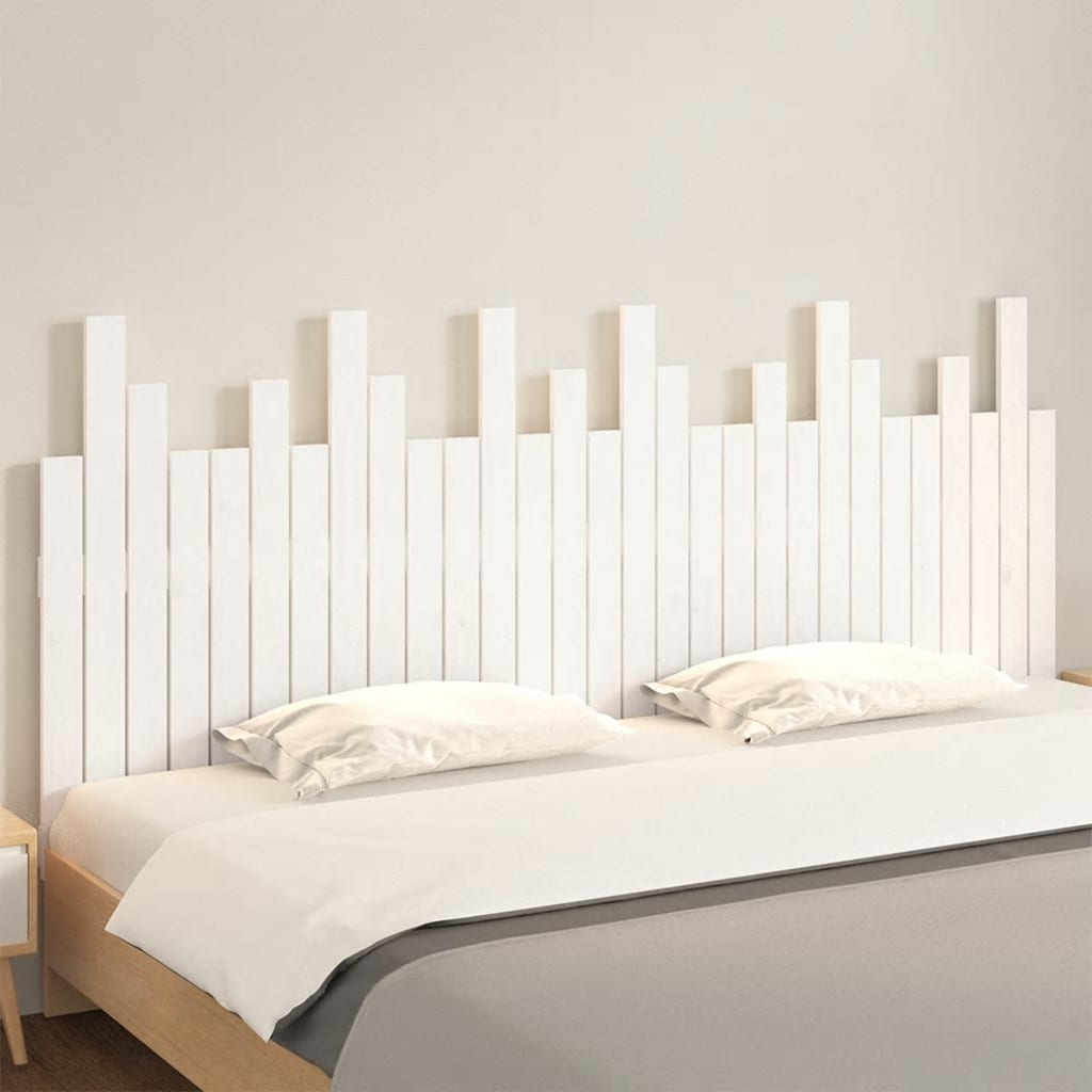 vidaXL Tăblie de pat pentru perete, alb, 185x3x80 cm, lemn masiv pin