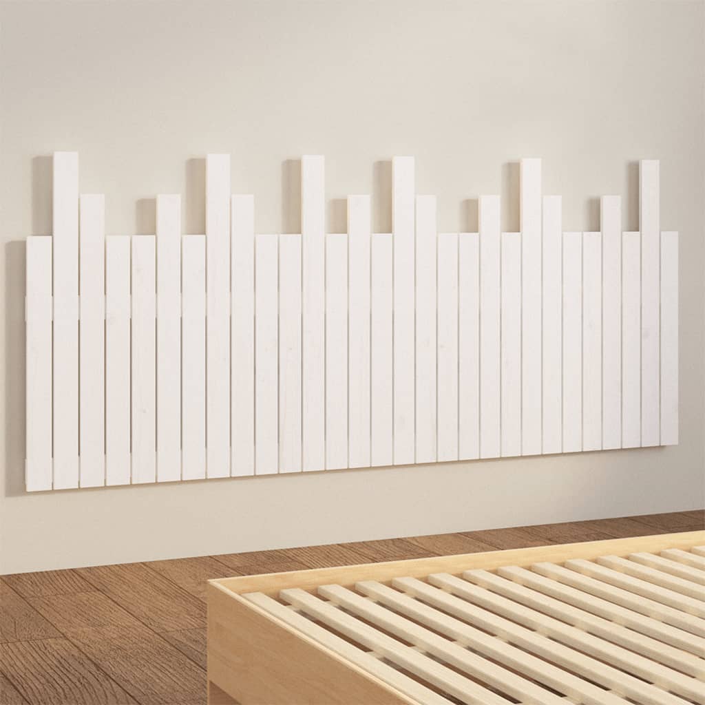 vidaXL Tăblie de pat pentru perete, alb, 185x3x80 cm, lemn masiv pin