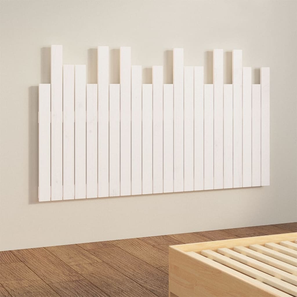 vidaXL Tăblie de pat pentru perete, alb, 140x3x80 cm, lemn masiv pin