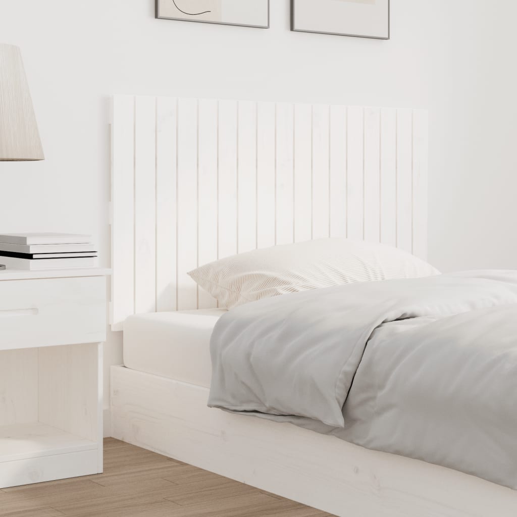vidaXL Tăblie de pat pentru perete, alb, 108x3x60 cm, lemn masiv pin vidaXL Tăblie de pat pentru perete, alb, 108x3x60 cm, lemn masiv pin