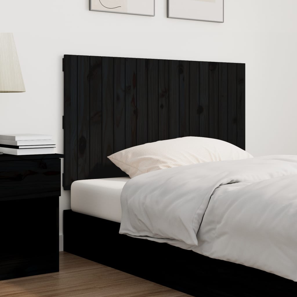vidaXL Tăblie de pat pentru perete, negru, 108x3x60 cm, lemn masiv pin vidaXL Tăblie de pat pentru perete, negru, 108x3x60 cm, lemn masiv pin