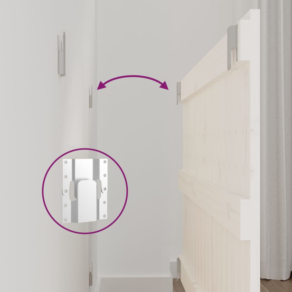 vidaXL Tăblie de pat pentru perete, alb, 95,5x3x60 cm, lemn masiv pin