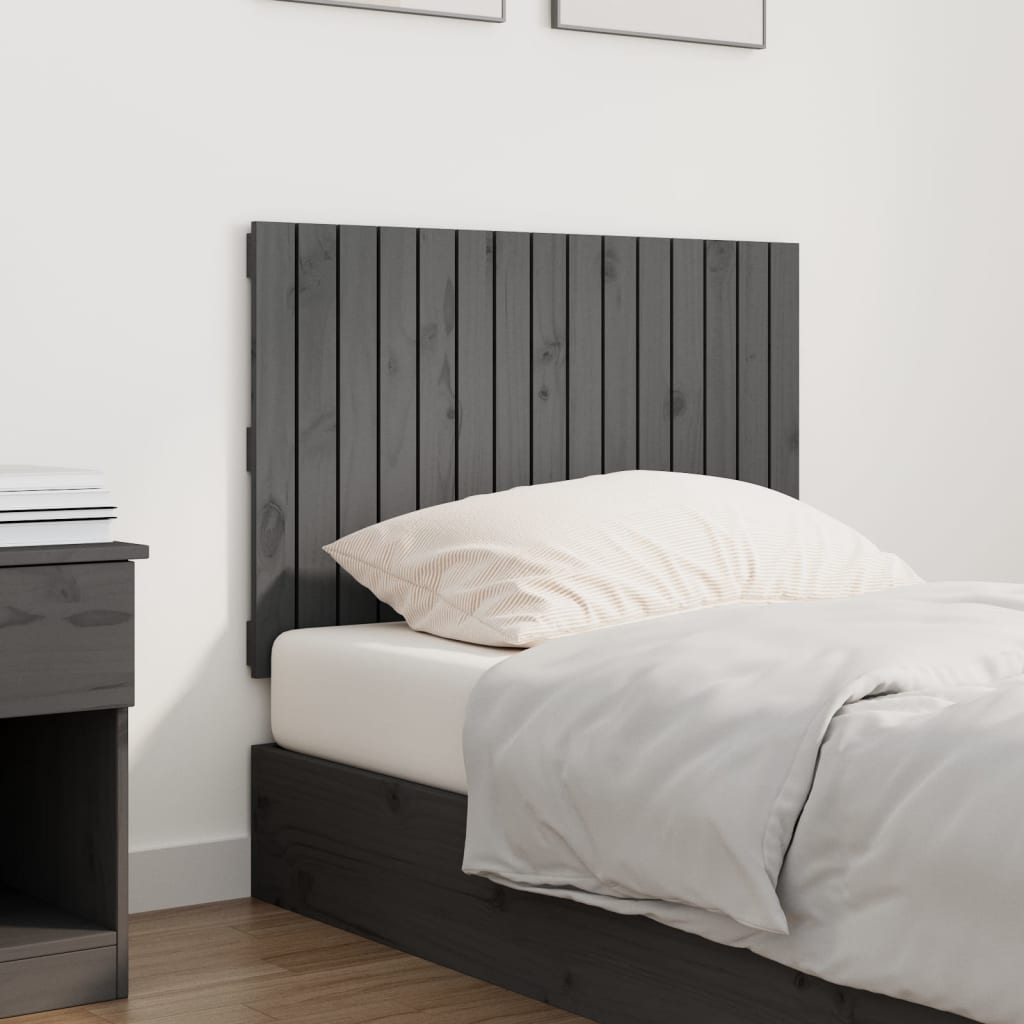 vidaXL Tăblie de pat pentru perete, gri, 95,5x3x60 cm, lemn masiv pin vidaXL Tăblie de pat pentru perete, gri, 95,5x3x60 cm, lemn masiv pin