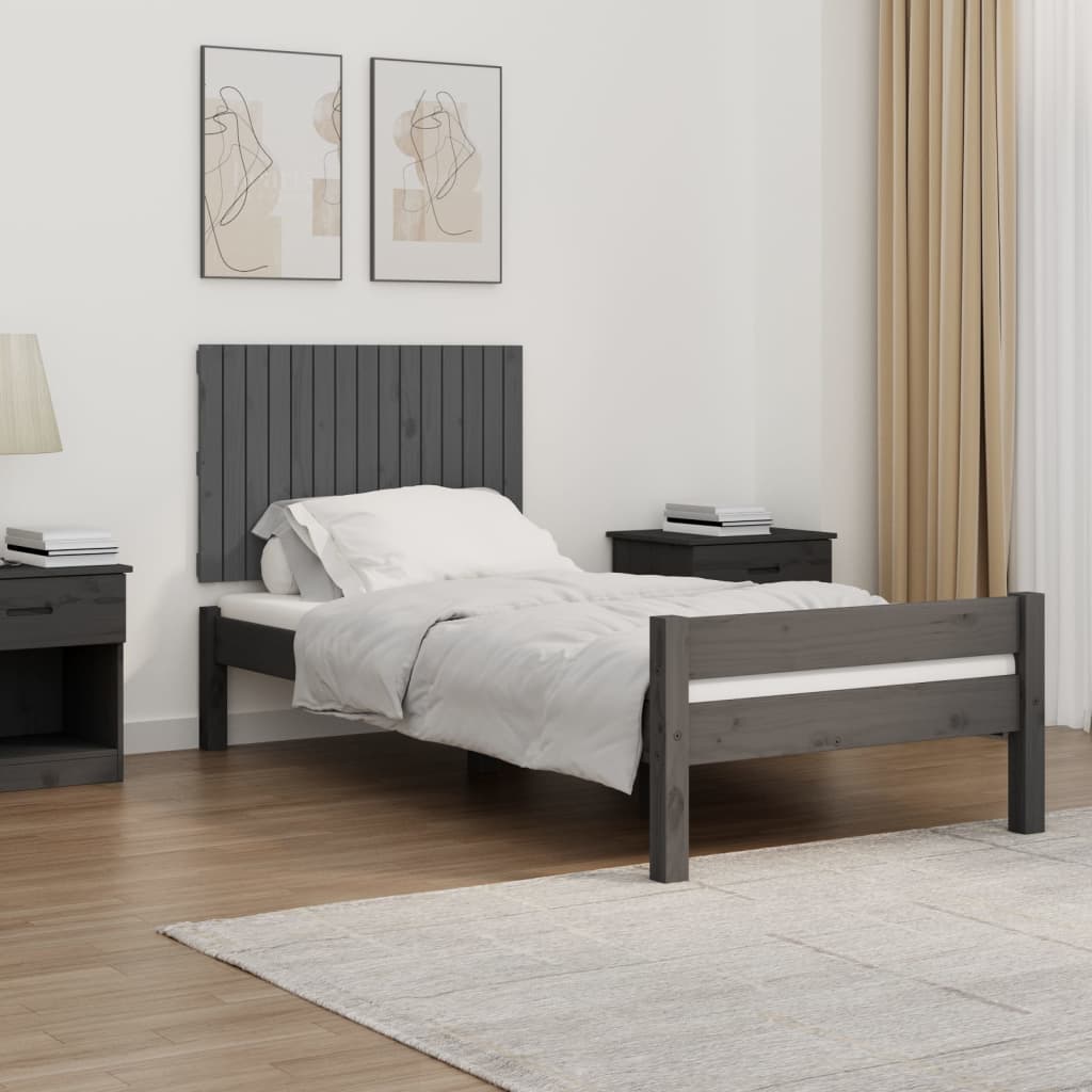 vidaXL Tăblie de pat pentru perete, gri, 95,5x3x60 cm, lemn masiv pin vidaXL Tăblie de pat pentru perete, gri, 95,5x3x60 cm, lemn masiv pin