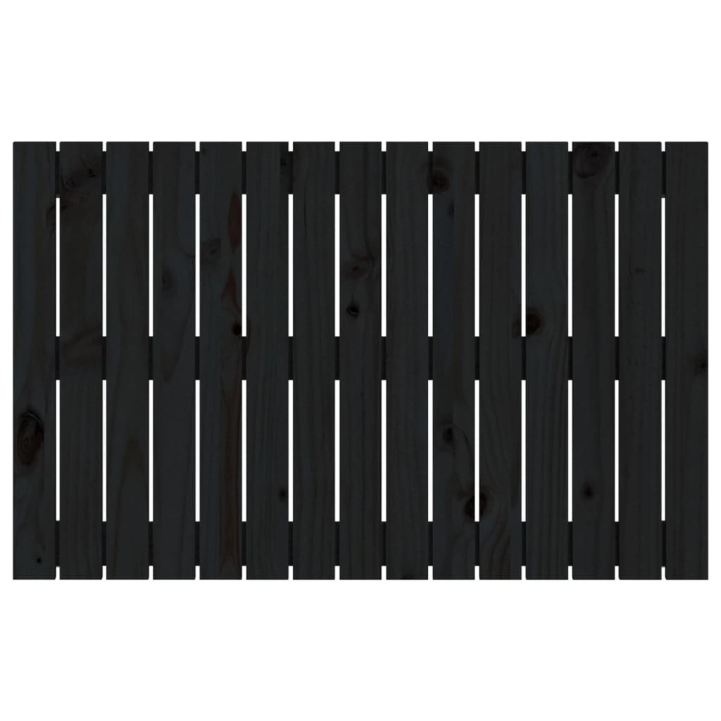vidaXL Tăblie de pat pentru perete, negru, 95,5x3x60cm, lemn masiv pin