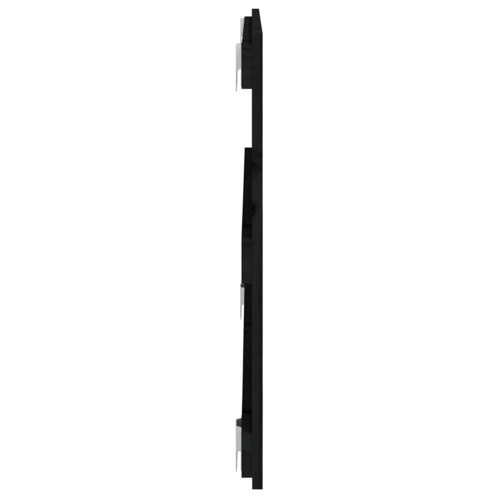 vidaXL Tăblie de pat pentru perete, negru, 95,5x3x60cm, lemn masiv pin