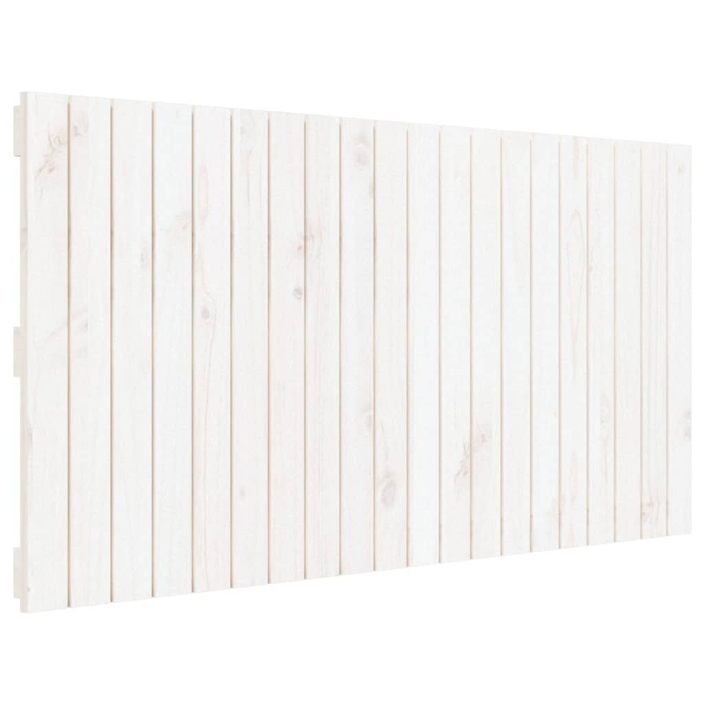 vidaXL Tăblie de pat pentru perete, alb, 127,5x3x60 cm, lemn masiv pin