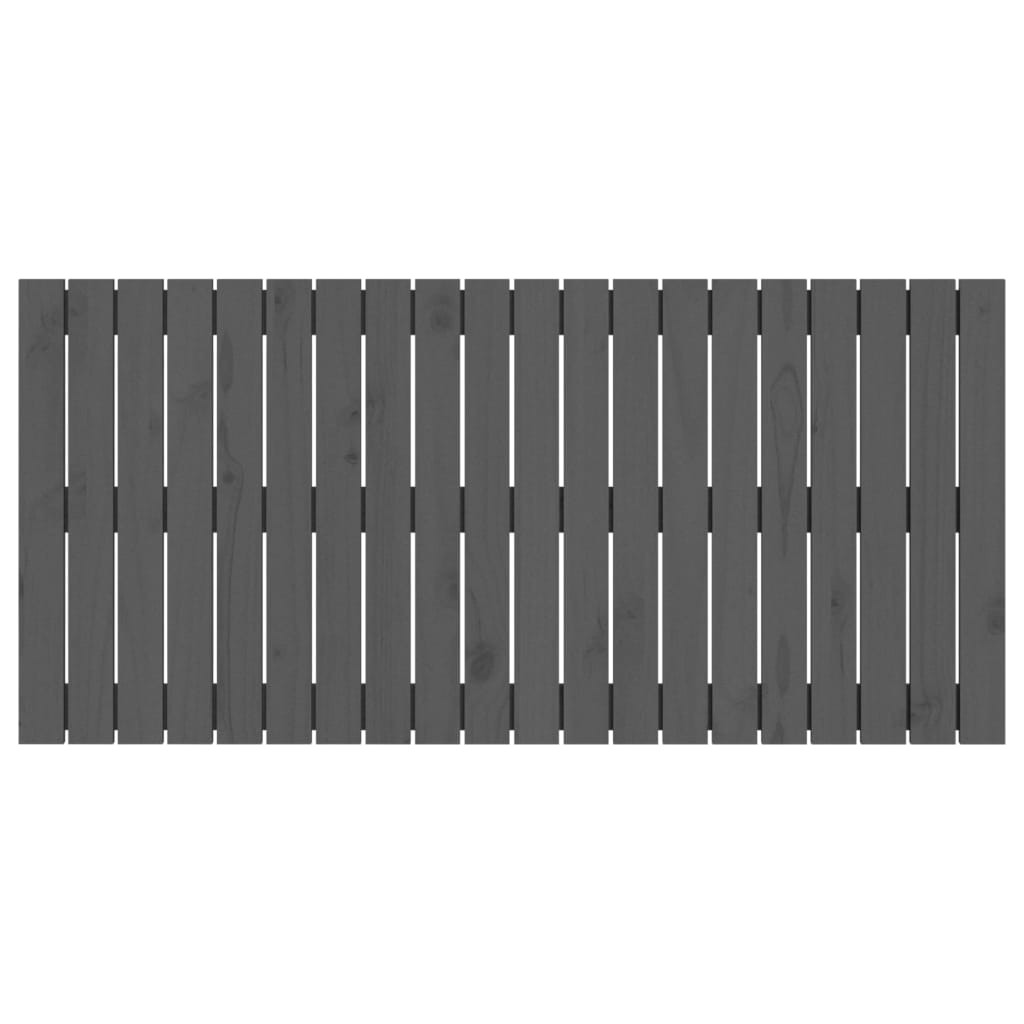 vidaXL Tăblie de pat pentru perete, gri, 127,5x3x60 cm, lemn masiv pin