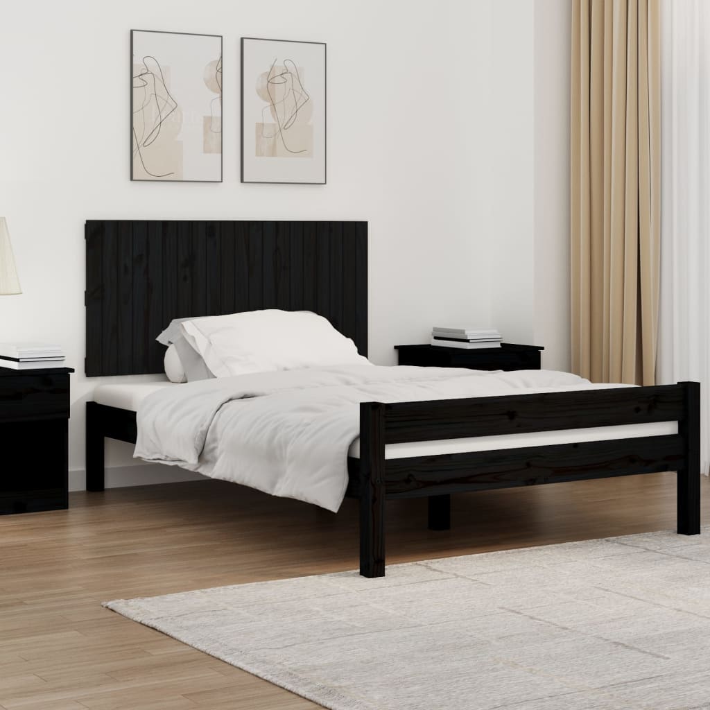 vidaXL Tăblie de pat pentru perete, negru, 127,5x3x60 cm