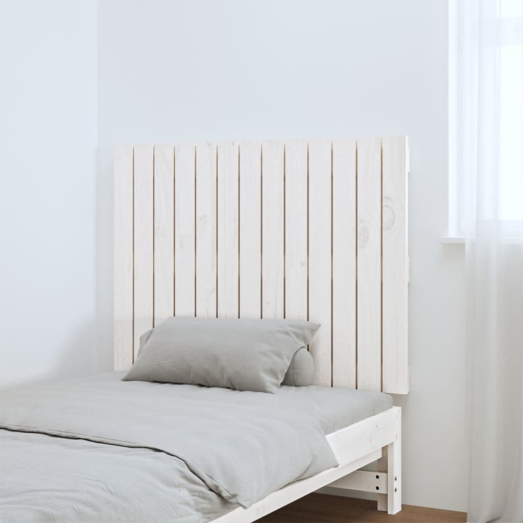 vidaXL Tăblie de pat pentru perete, alb, 82,5x3x60 cm, lemn masiv pin vidaXL Tăblie de pat pentru perete, alb, 82,5x3x60 cm, lemn masiv pin