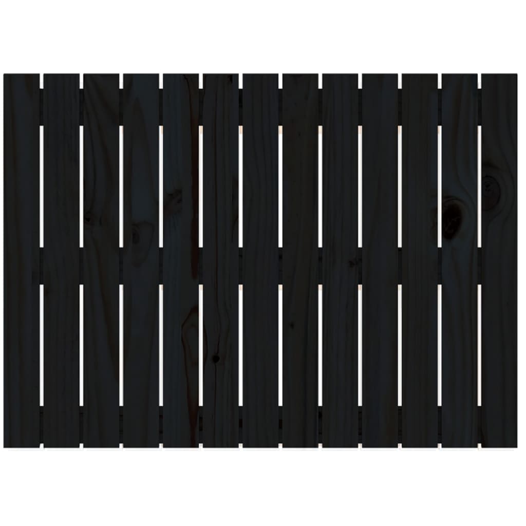 vidaXL Tăblie de pat pentru perete, negru, 82,5x3x60cm, lemn masiv pin vidaXL Tăblie de pat pentru perete, negru, 82,5x3x60cm, lemn masiv pin