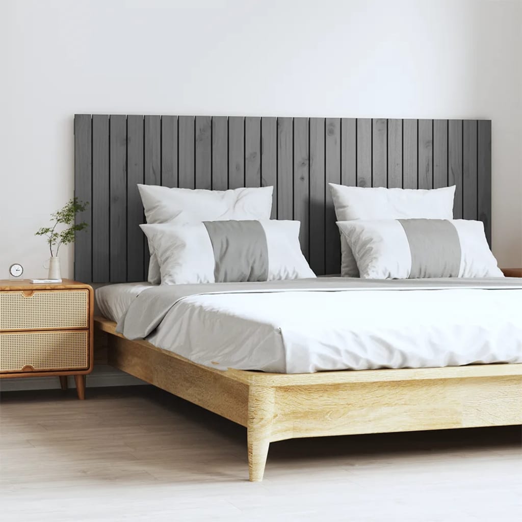 vidaXL Tăblie de pat pentru perete, gri, 166x3x60 cm, lemn masiv pin vidaXL Tăblie de pat pentru perete, gri, 166x3x60 cm, lemn masiv pin