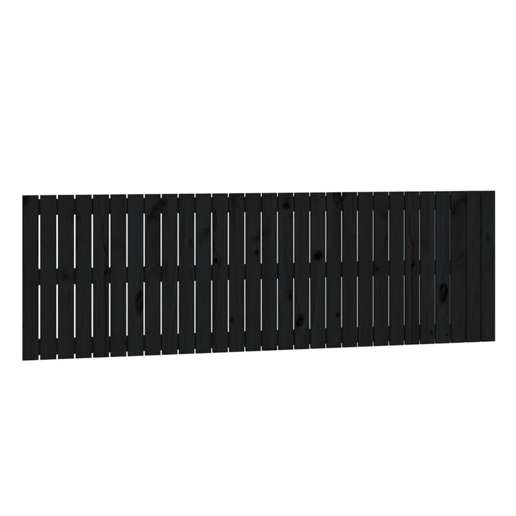 vidaXL Tăblie de pat pentru perete, negru, 185x3x60 cm, lemn masiv pin
