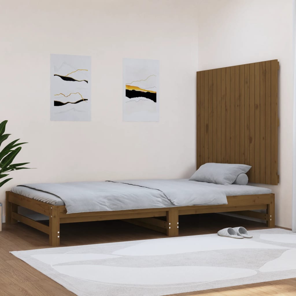 vidaXL Tăblie de pat pentru perete, maro miere, 108x3x90 cm