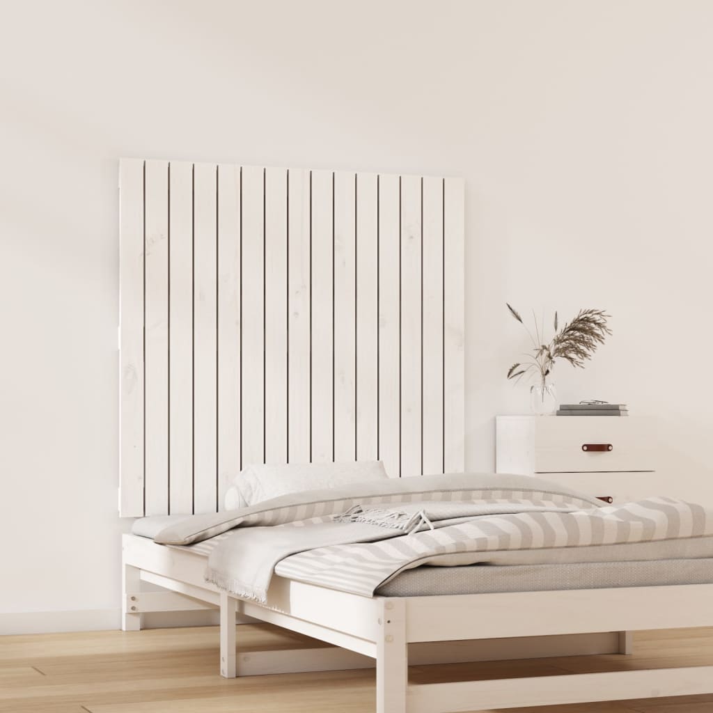 vidaXL Tăblie de pat pentru perete, alb, 95,5x3x90 cm, lemn masiv pin vidaXL Tăblie de pat pentru perete, alb, 95,5x3x90 cm, lemn masiv pin
