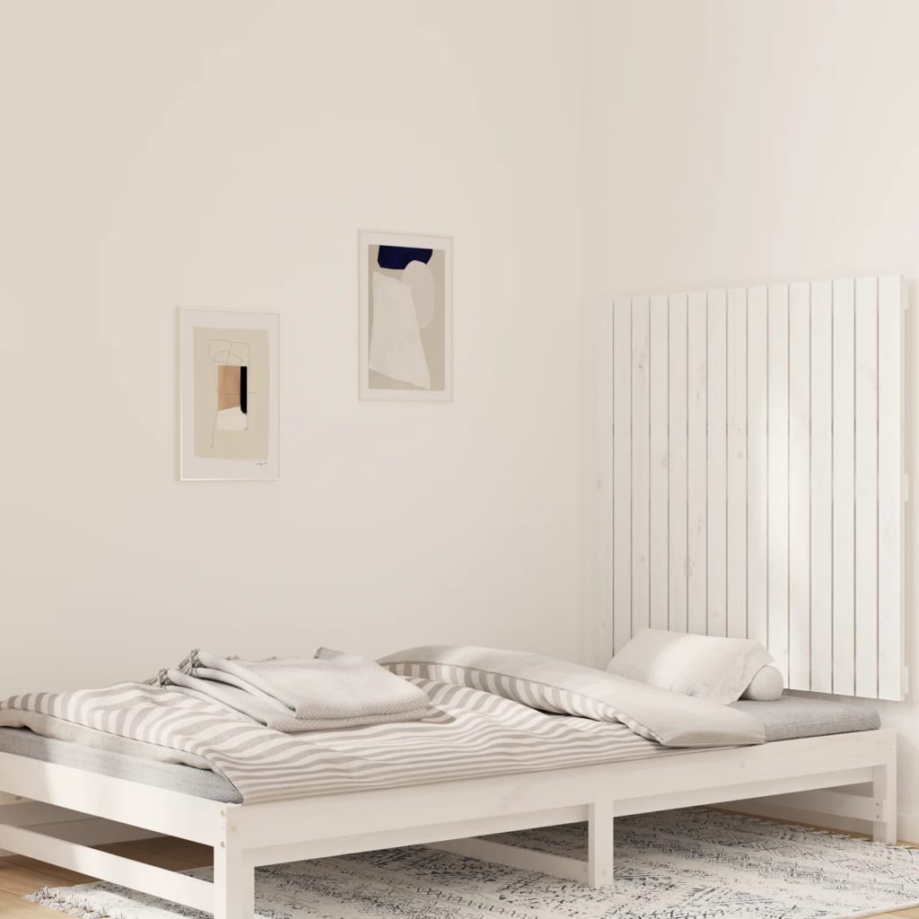 vidaXL Tăblie de pat pentru perete, alb, 95,5x3x90 cm, lemn masiv pin vidaXL Tăblie de pat pentru perete, alb, 95,5x3x90 cm, lemn masiv pin