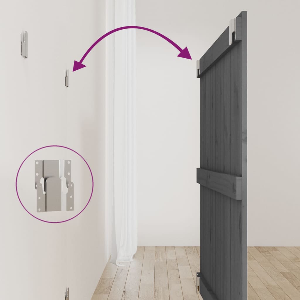 vidaXL Tăblie de pat pentru perete, gri, 95,5x3x90 cm, lemn masiv pin