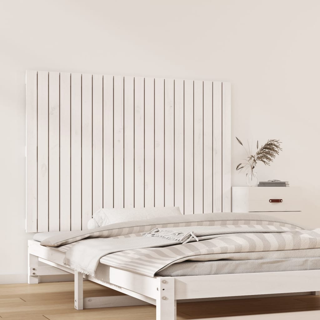 vidaXL Tăblie de pat pentru perete, alb, 127,5x3x90 cm, lemn masiv pin vidaXL Tăblie de pat pentru perete, alb, 127,5x3x90 cm, lemn masiv pin
