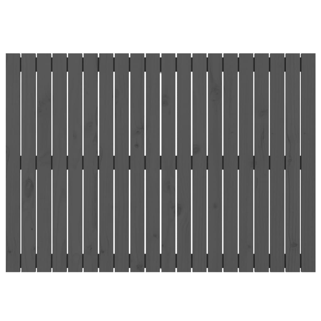vidaXL Tăblie de pat pentru perete, gri, 127,5x3x90 cm, lemn masiv pin
