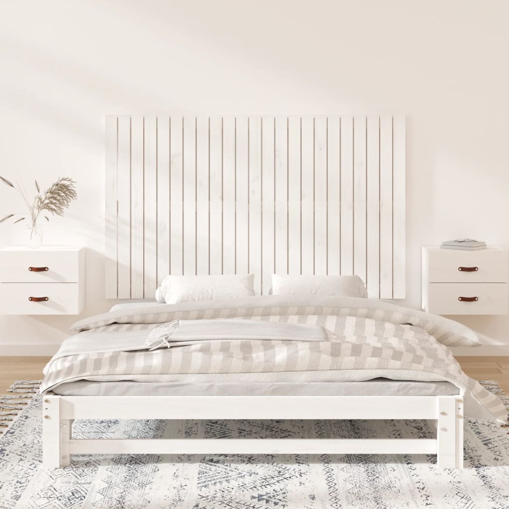 vidaXL Tăblie de pat pentru perete, alb, 147x3x90 cm, lemn masiv pin vidaXL Tăblie de pat pentru perete, alb, 147x3x90 cm, lemn masiv pin