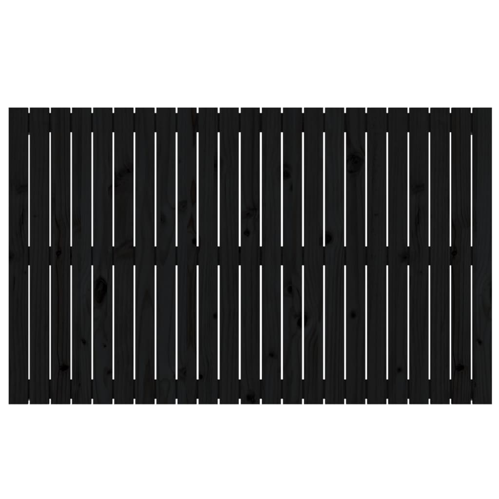 vidaXL Tăblie de pat pentru perete, negru, 147x3x90 cm, lemn masiv pin