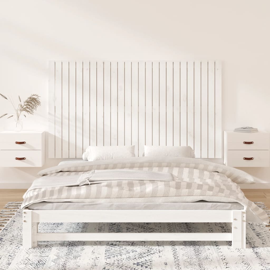 vidaXL Tăblie de pat pentru perete, alb, 159,5x3x90 cm, lemn masiv pin vidaXL Tăblie de pat pentru perete, alb, 159,5x3x90 cm, lemn masiv pin