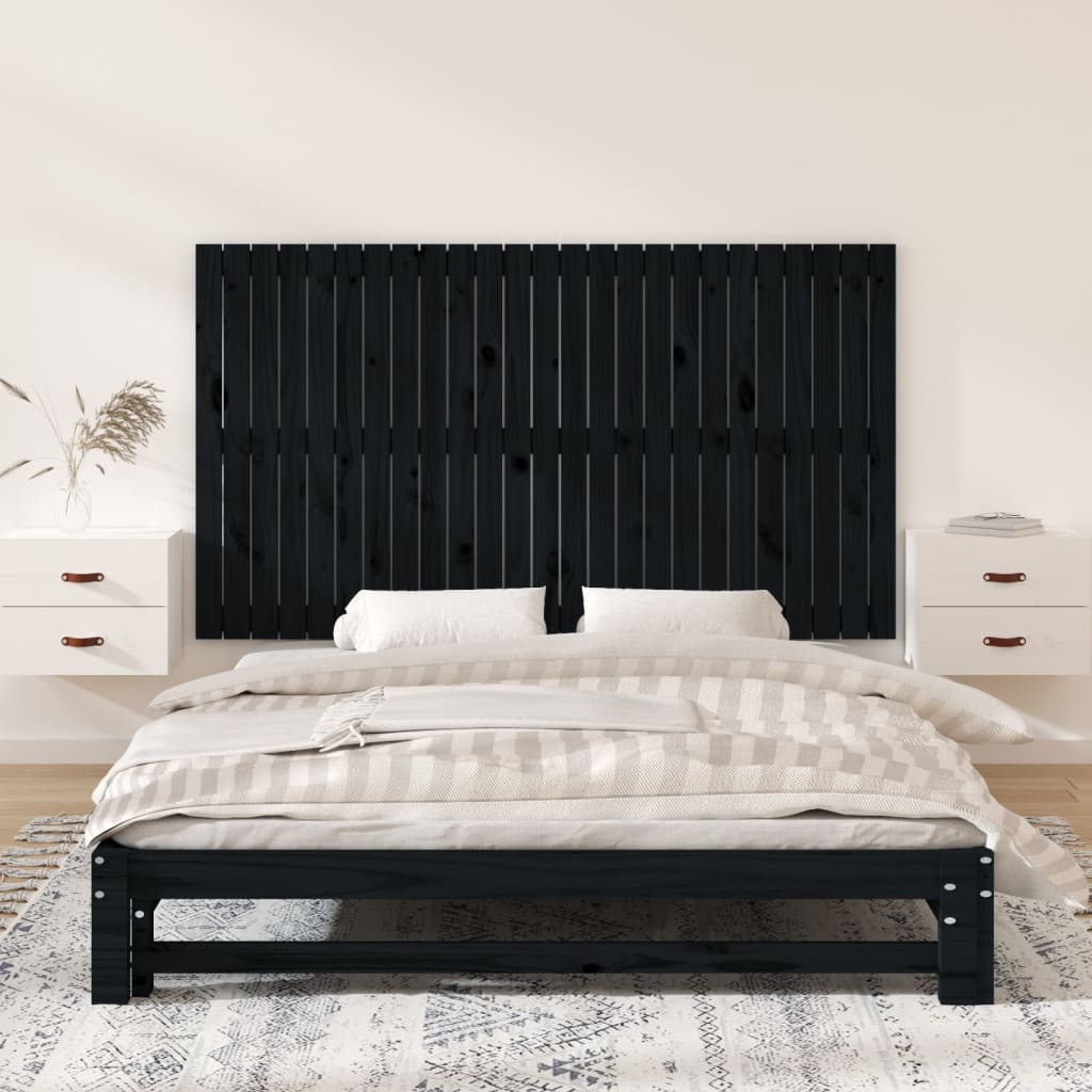 vidaXL Tăblie de pat pentru perete, negru, 159,5x3x90 cm
