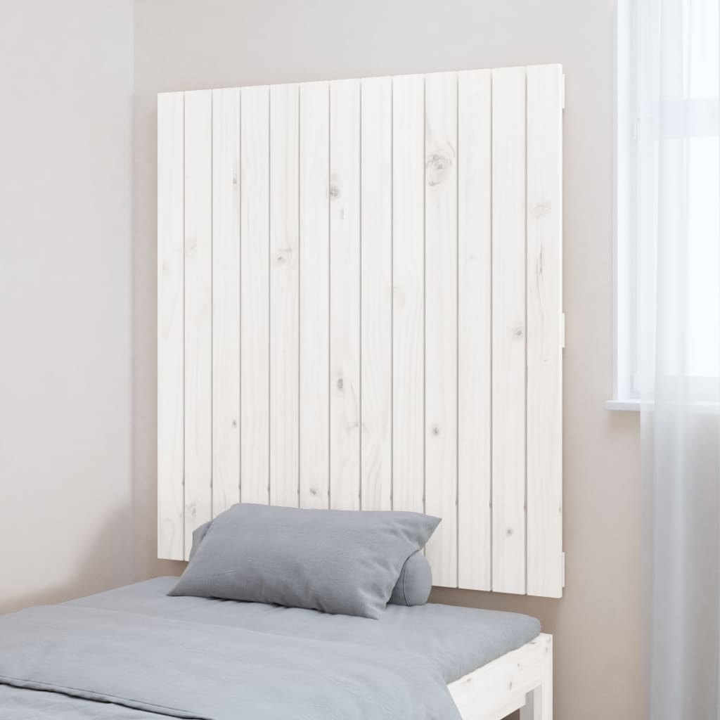 vidaXL Tăblie de pat pentru perete, alb, 82,5x3x90 cm, lemn masiv pin vidaXL Tăblie de pat pentru perete, alb, 82,5x3x90 cm, lemn masiv pin