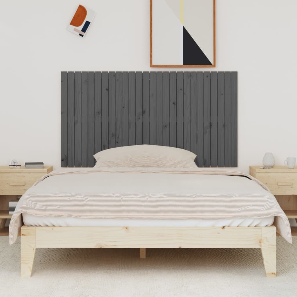 vidaXL Tăblie de pat pentru perete, gri, 166x3x90 cm, lemn masiv pin vidaXL Tăblie de pat pentru perete, gri, 166x3x90 cm, lemn masiv pin