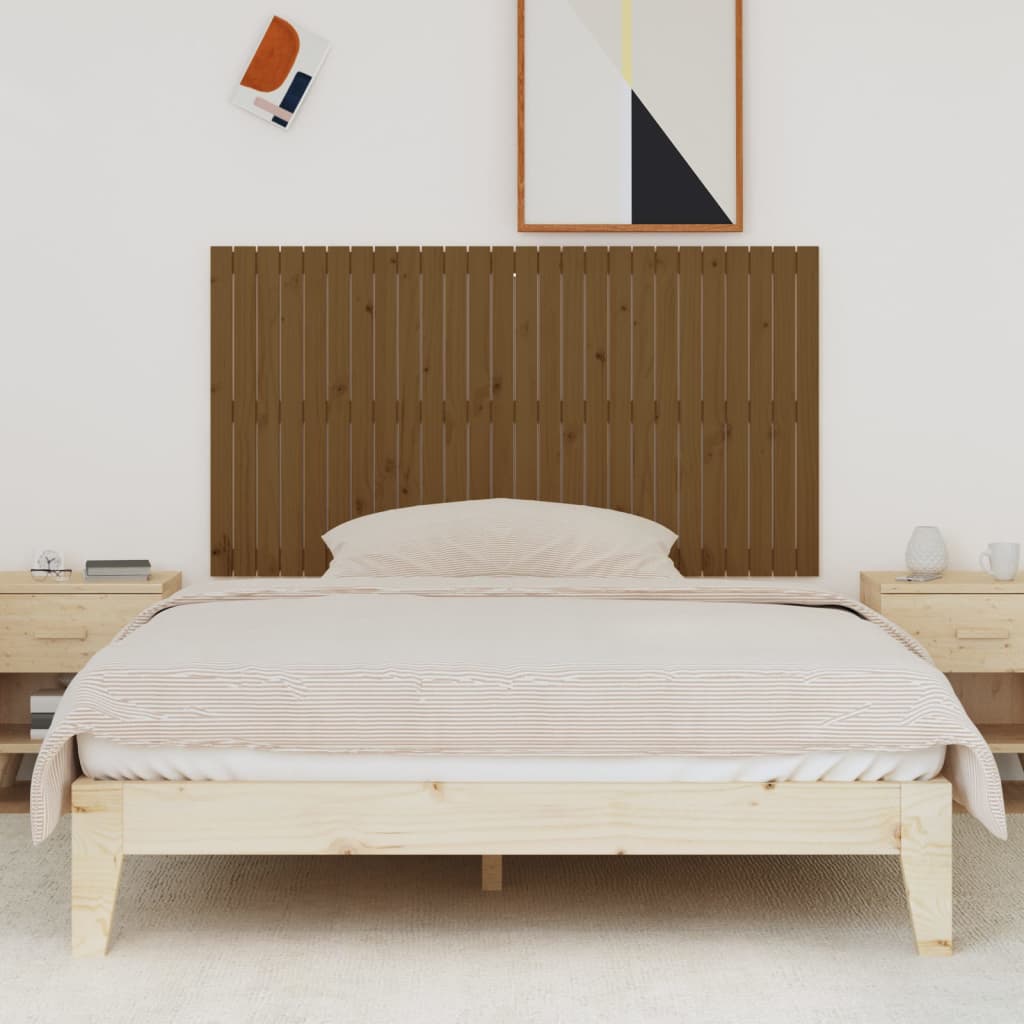 vidaXL Tăblie de pat pentru perete, maro miere, 166x3x90 cm, lemn pin vidaXL Tăblie de pat pentru perete, maro miere, 166x3x90 cm, lemn pin