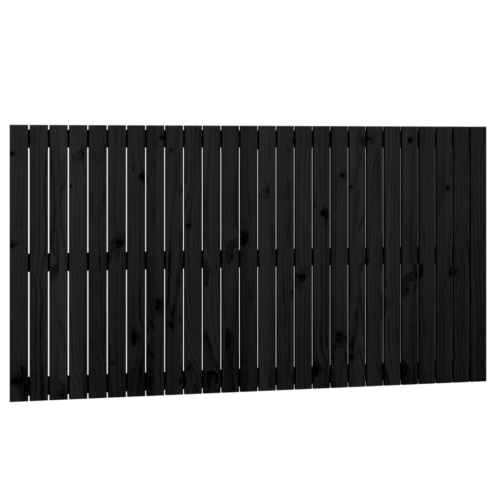 vidaXL Tăblie de pat pentru perete, negru, 166x3x90 cm, lemn masiv pin