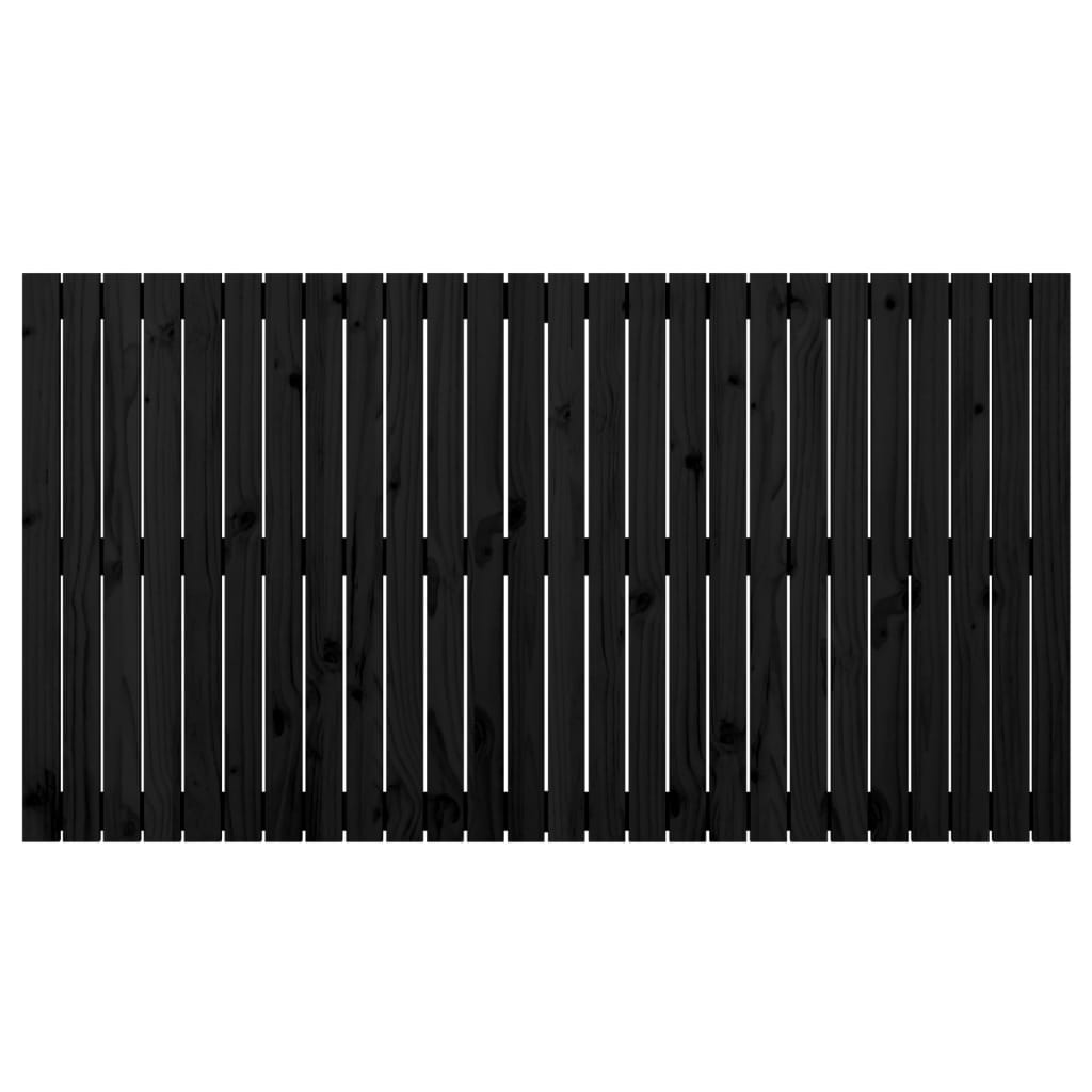 vidaXL Tăblie de pat pentru perete, negru, 166x3x90 cm, lemn masiv pin