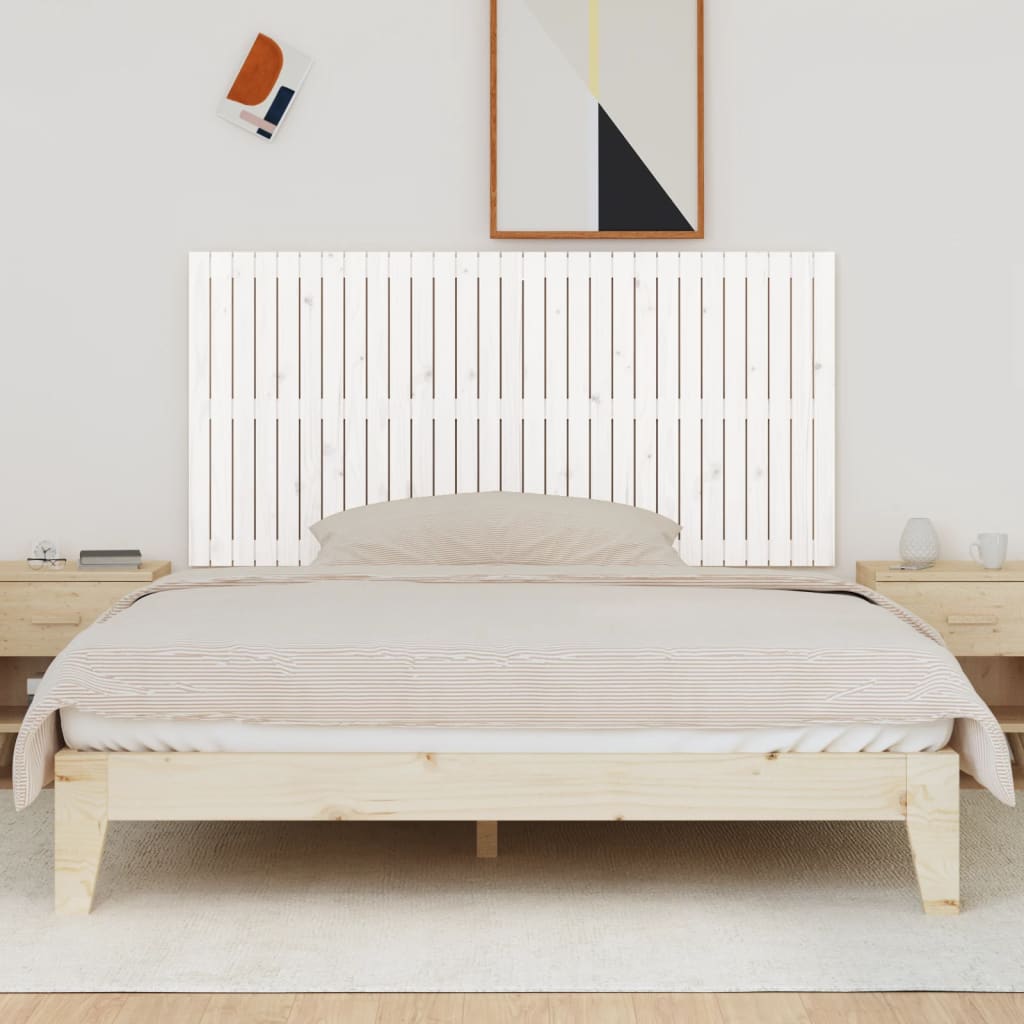 vidaXL Tăblie de pat pentru perete, alb, 185x3x90 cm, lemn masiv pin vidaXL Tăblie de pat pentru perete, alb, 185x3x90 cm, lemn masiv pin