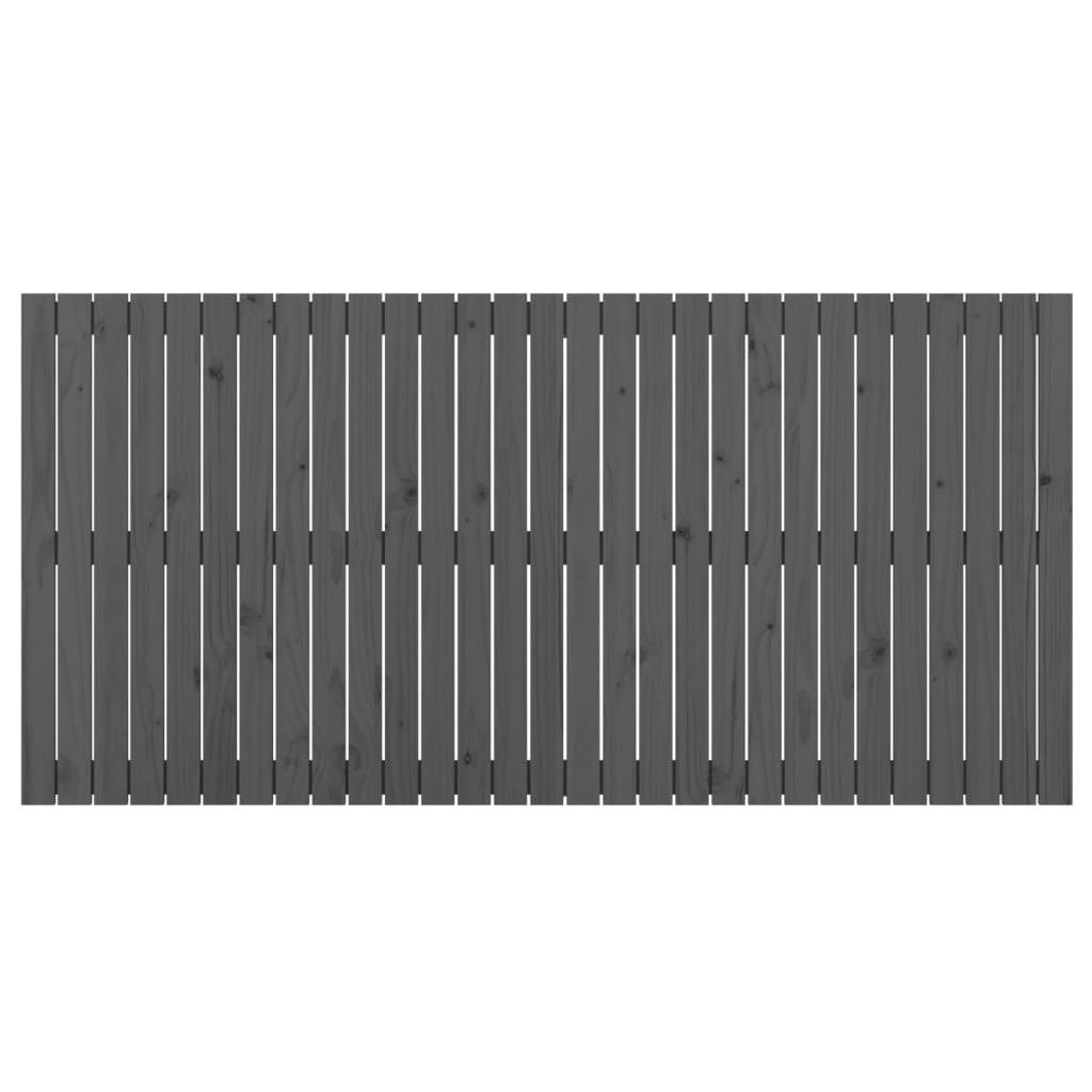 vidaXL Tăblie de pat pentru perete, gri, 185x3x90 cm, lemn masiv pin